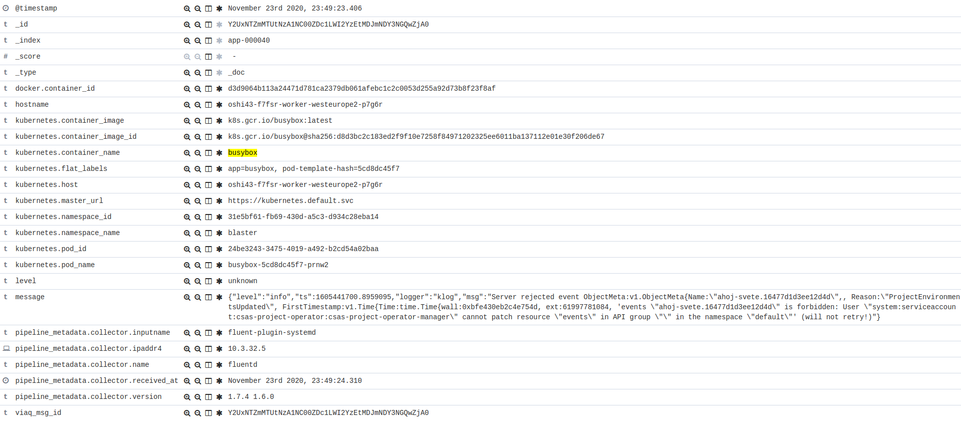 json log v ES